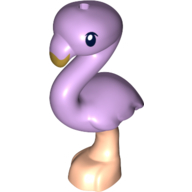 Lego Animal, Bird, Flamingo with Light Nougat Leg, Black Eye and Olive Green Beak / [No Color/Any Color]