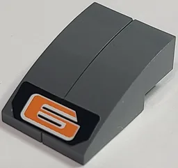 Stickered Assembly 3 x 2 x 1 with Orange '6' on Black Background Pattern (Sticker) - Set 8661