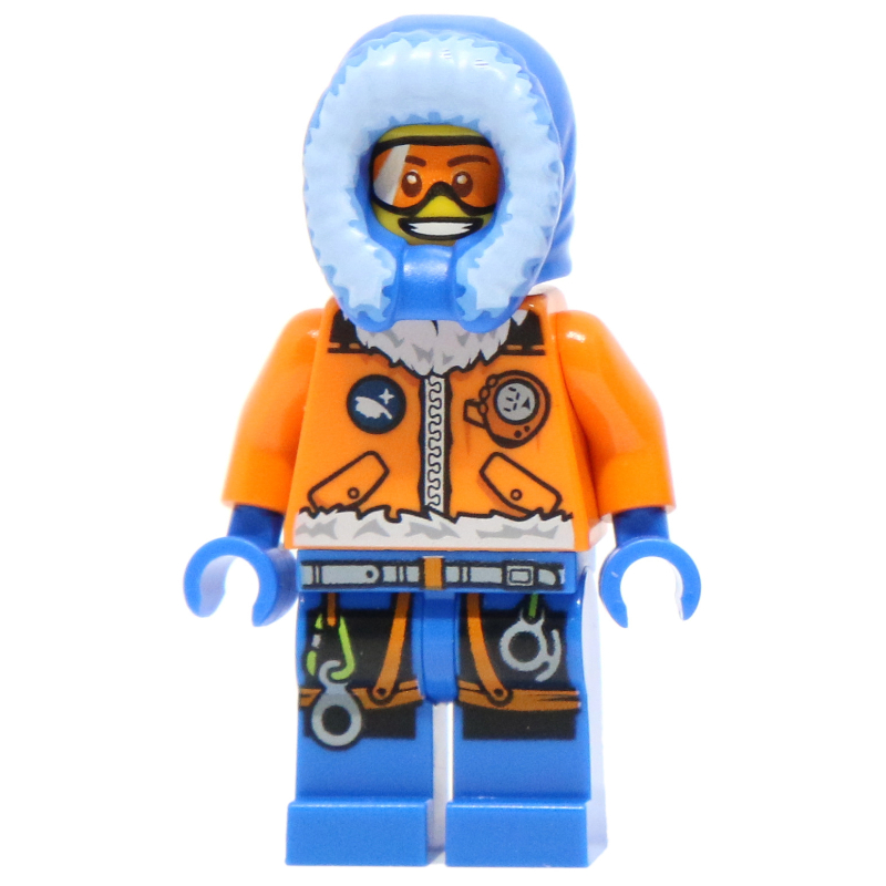 Lego Arctic Explorer, Hood, Printed Orange Goggles