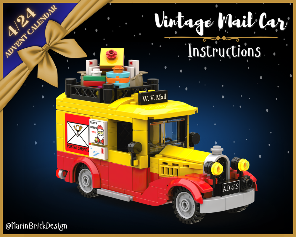 Lego Christmas Vintage Postal Truck MOC - Winter Village Advent Calendar