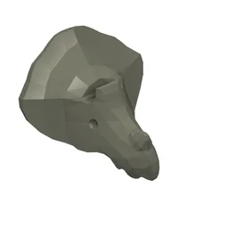 Animal Body Part, Dinosaur, Triceratops Head / Dark Gray