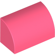 Lego Brick Curved 1 x 2 x 1 No Studs / Coral
