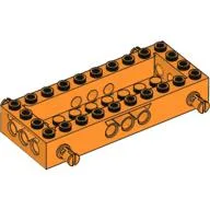 Vehicle Base 4 x 10 x 1 1/3 with 8 x 2 Recessed Center [4 Pins / Technic Holes] / Orange