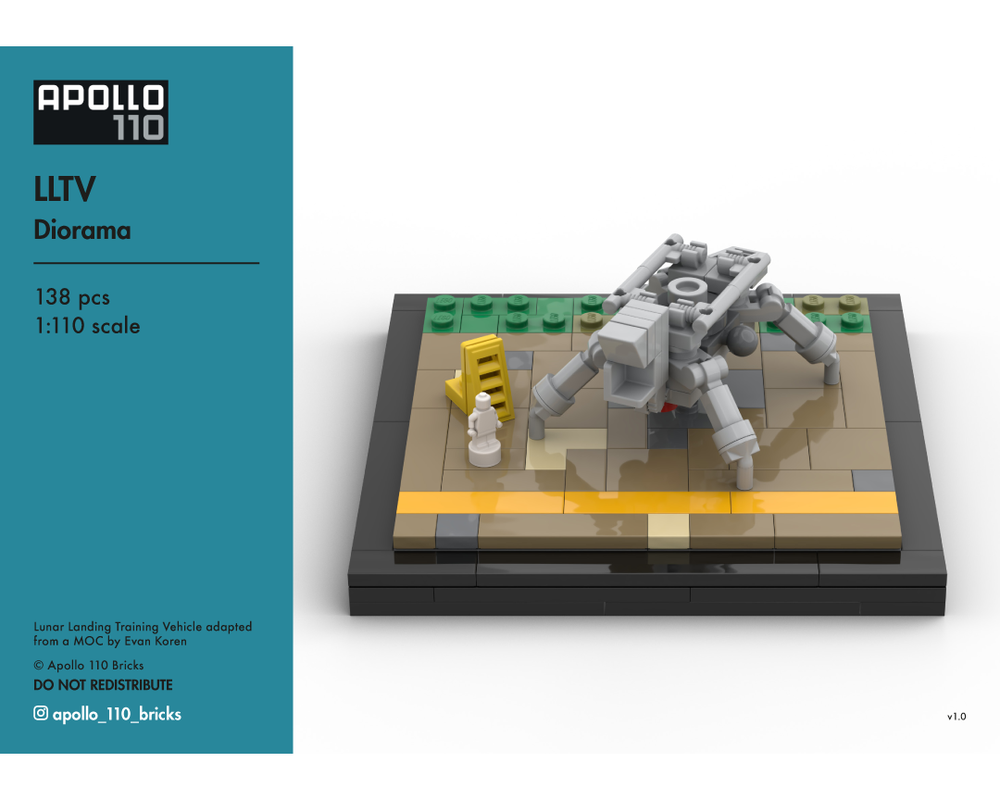 Lego LLTV (Lunar Landing Training Vehicle) Diorama [1:110 scale]