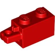 Hinge Brick 1 x 2 Locking with 1 Finger Horizontal End / Red