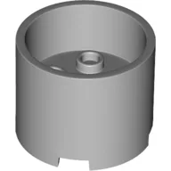 Brick Round 3 x 3 x 2 Recessed Center with 2 x 2 Studs and Axle Hole / Light Bluish Gray