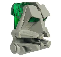 Bionicle Head Connector Block 3 x 4 x 1 2/3 with Trans-Green Eye / Brain Stalk (32553 / 32554)