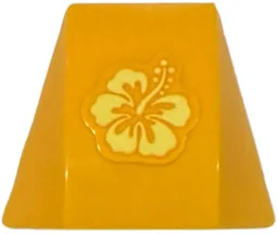 Wedge 4 x 3 Triple Curved No Studs with Bright Light Yellow Hibiscus Flower Pattern Model Left Side (Sticker) - Set 43249