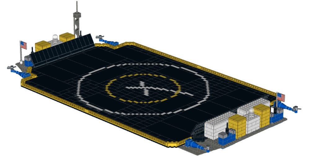 Lego SpaceX Autonomous Droneship JRTI (Saturn V scale)