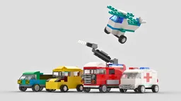 11036 Ambulance Fire truck Helicopter Pickup School bus