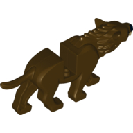 Lego Creature Body Part, Warg Body with Black Nose Print / Dark Brown