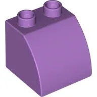 Duplo Brick 2 x 2 x 1 1/2 with Curved Top / Medium Lavender