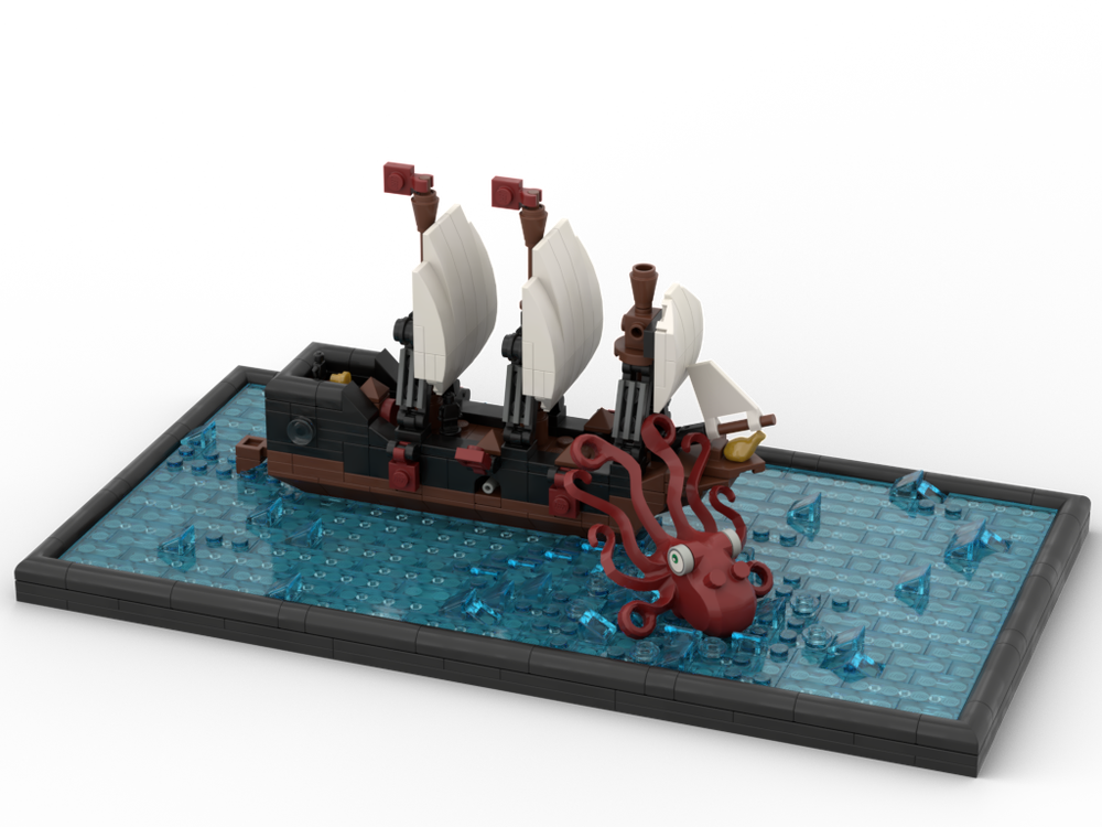 Lego Mini Pirate Ship - Meeting The Kraken