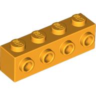 Lego Brick Special 1 x 4 with 4 Studs on One Side / Bright Light Orange