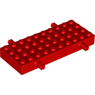 Lego Vehicle Base, Brick Special 4 x 10 with 4 Pins / Red