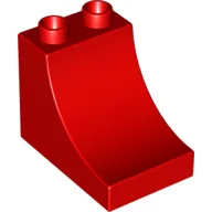 Duplo Brick 2 x 3 x 2 with Curve / Red