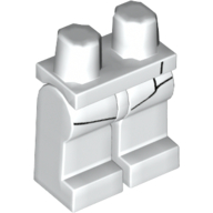 Lego Hips and White Legs with Black Fencing Plastron Outline Print / White