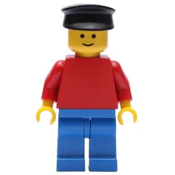 Man - Red Torso, Blue Legs, Black Hat