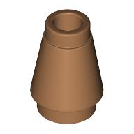 Lego Cone 1 x 1 [Top Groove] / Medium Nougat