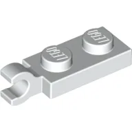 Plate Special 1 x 2 with Clip Horizontal on End / White