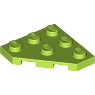 Wedge Plate 3 x 3 Cut Corner / Lime