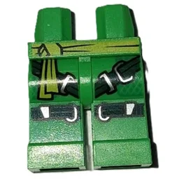 Hips and Bright Green Legs with Lime Sash, Dark Green Straps, Silver Buckles Print