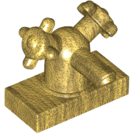 Lego Tap 1 x 2 with Dual Handles, Small / Pearl Gold