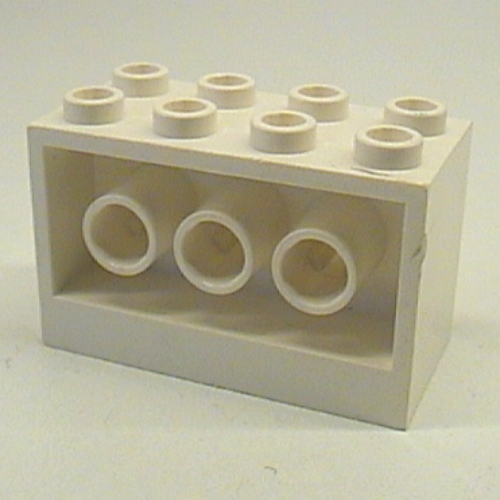 Lego Brick 2 x 4 x 2 with Holes on Sides / White