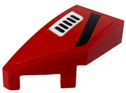 Wedge 2 x 1 x 2/3 Left with Black Stripe and White Air Vent Pattern (Sticker) - Set 76916