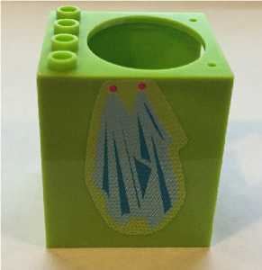 Lego Container, Cupboard 4 x 4 x 4 with Elliptical Hole for Sink with Towels Pattern (Sticker) - Set 7586
