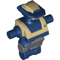 Lego Torso/Head Mechanical, TX-20 Print (Tactical Droid) / Dark Blue