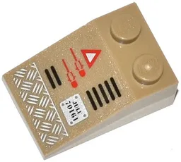 Slope 33 3 x 2 with Tread Plate, Grille, Red Triangle and 'JULU 70161' Pattern Model Left Side (Sticker) - Set 70161