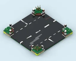 MILS Country Road Intersection 20 Studs Wide