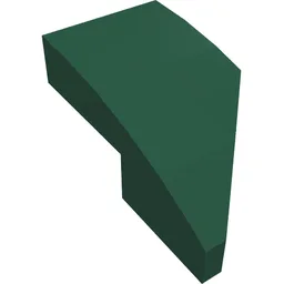 Brick Wedged, Curved 2 x 1 with Stud Notch Left / Dark Green