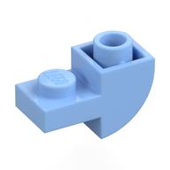 Lego Brick Curved Inverted 1 x 2 with 1 x 1 Cutouts / Bright Light Blue
