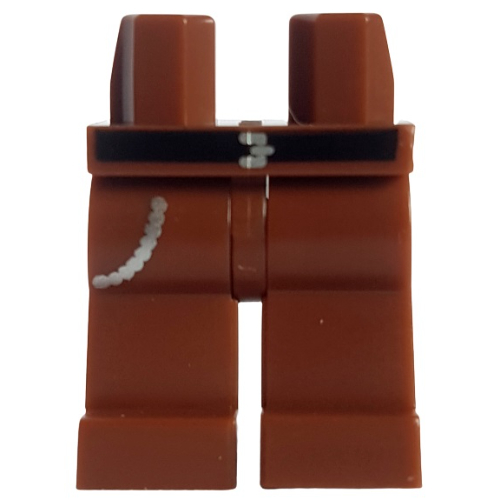 Lego Hips and Reddish Brown Legs with Black Belt and Silver Chain Print / Reddish Brown