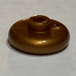 Pen Bead, Round Short, Curved Edge / Flat Dark Gold