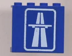 Panel 1 x 4 x 3 with White Highway, Overpass and Rounded Rectangle on Transparent Background Pattern (Sticker) - Set 6653