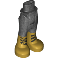 Lego Minidoll Hips and Trousers with Back Pockets and Metallic Gold Boots with Three Black Clasps Print / Pearl Titanium