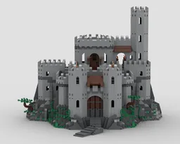 Medieval castle keep with interiors