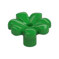 Lego Plant, Flower, Minifig Accessory with 7 Thick Petals and Pin / Bright Green