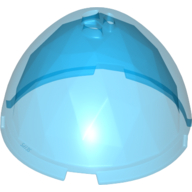 Lego Pod, Elongated, Faceted 4 x 4 x 1 2/3 (Dragon Egg Top) / Trans-Dark Blue