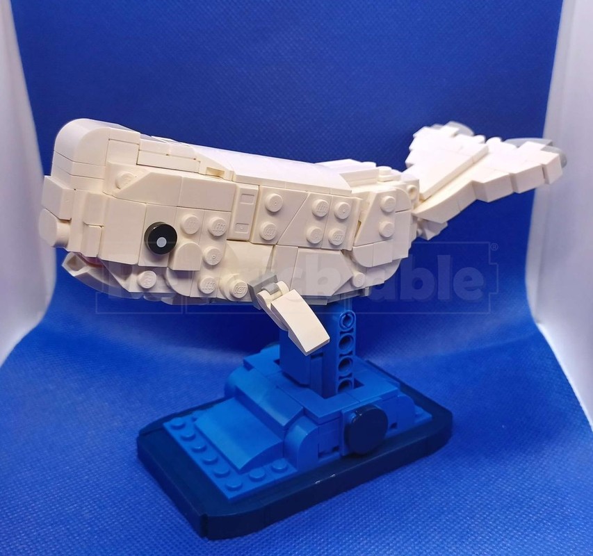 Lego Beluga whale on stand