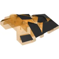 Brick Wedged, Sloped 4 x 4 Fractured Polygon Top with Black Facets Print / Trans-Orange