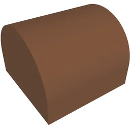 Brick Curved 1 x 1 x 2/3 Double Curved Top, No Studs / Reddish Brown
