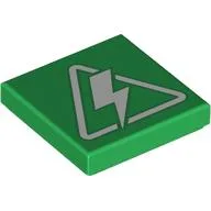 Tile 2 x 2 with White Electricity Print / Green