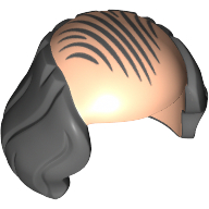 Lego Hair, Bald Top, Long Grey Sides, Combover Print