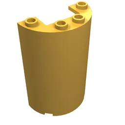 Cylinder Half 2 x 4 x 5 with 1 x 2 cutout / Bright Light Orange