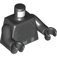 Lego Torso Imperial Gunner Combat Suit Print, Black Arms and Hands / Black