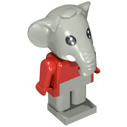 Lego Fabuland Figure, Edward (Elton) Elephant / Red